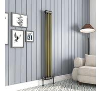 Lincolnshire Radiators Antique Brass Double Column Vertical Steel Radiator - 1800X200mm