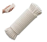 LinCoo 12M Soft Rope, White Thin Braided Cotton Cord, Heavy Duty Braided Cotton Washing Line Suitable for Camping and DIY Craft Projects