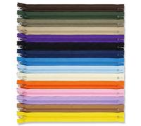 LinCoo 20 Zippers for Sewing, Invisible Zips for Bag Making, Replacement Zippers for Small Bags, Skirts, and Dresses