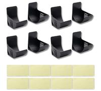 LinCoo 4 Pcs Cling Film Holder, Bag Holders for Meal Prep, Black Adhesive Self-Stick Dispenser Rack for Plastic Wrap and Trash Liners, for Cupboard Door Storage and Pantry Organization