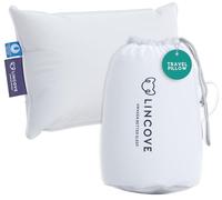 Lincove Canadian Down Feather Travel Pillow - Plush Luxury Pillows to Support Head, Neck, While Sleeping on Airplanes, Cars, Camping, Hotels & Home - Comfortable Vacation Sleeping Essential, 13"x18"