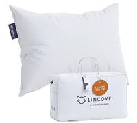 Lincove Down and Feather Luxury Hotel Collection Bed Pillows for Sleeping Made in The USA - 100% Cotton Shell, 600 Thread Count - Soft Hypoallergenic (Standard Size, Pack of 1)