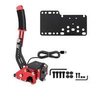 LinCys KANGYEBAIHUODIAN New USB Logitech Brake System Handbrake/Drift Adapter Board Fit For Rally G29/G27/G25 PC Hall Sensor SIM Racing Games T300 T500 (Color : Red Connect plate)