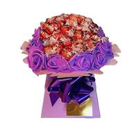 Lind Chocolate Hamper Bouquet Flowers Rose Red White Dark Orange Pink Him Her Birthday Gift Personalised (Large)