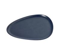 LIND DNA Curve Stoneware plate 26x30 cm navy blue