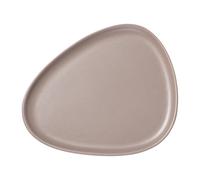 LIND DNA Curve Stoneware plate 26x30 cm Warm Grey