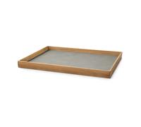 LIND DNA Even teak tray square L Nupo light grey