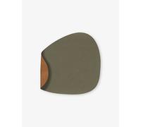 Lind Dna Lind Dna Curve Large Reversible Leather Table Mat 35cm-45cm Army Green And Nature