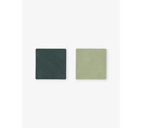 Lind Dna Lind Dna Nupo Double Reversible Leather Coaster 10cm x 10cm Olive And Dark Green