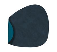 LIND DNA - Curve L Reversible Table Mat 37x44 cm, Petrol/Midnight Blue - Petrol
