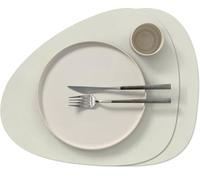 LIND DNA Placemats Nupo - Leather - Linen - Curved - 44 x 37 cm - 2 pieces