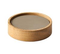 LIND DNA Wood Box coaster set Nature-oak, circle, S, Nupo clay brown, 9 pieces