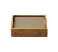 LIND DNA Wood Box coaster set Nature-oak, square, S, Nupo clay brown, 9 pieces