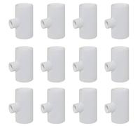 Lind Kitchen 12PCS Chicken Waterer with PVC T Connector for Ducks Quails Birds Geese Rabbits and Poultry Water Fountains 1/2 2.0 x 1.1 in White