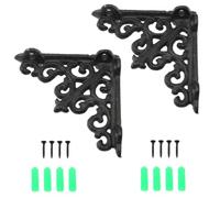 Lind Kitchen 2PCS Flower Shaped Cast Iron Right Angle Bracket Decorative Shelf Bracket 4x4 Inch for Holding Books Kitchen Supplies Heavy Objects Wall Mounted Storage Shelf Support Accessories