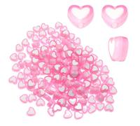 Lind Kitchen 300PCS Heart Spacer Beads Acrylic Pony Beads Bead Assortments for Bracelets Jewelry Making, Pink