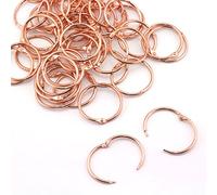 Lind Kitchen 50pcs 1.5" Rose Gold Book Ring Metal Loose Leaf Book Binder Hinged Buckle Rings Scrapbook Sketchbook Craft Photo Album DIY Binding Ring 38mm