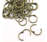 Lind Kitchen 50pcs 1" Bronze Book Ring Metal Loose Leaf Book Binder Hinged Buckle Rings Scrapbook Sketchbook Craft Photo Album DIY Binding Ring 25.4mm