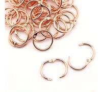 Lind Kitchen 50pcs 1" Rose Gold Book Ring Metal Loose Leaf Book Binder Hinged Buckle Rings Scrapbook Sketchbook Craft Photo Album DIY Binding Ring 25.4mm
