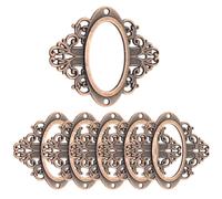Lind Kitchen 6PCS 66x56mm Vintage Metal Label Holder with Screws Scrapbooking Embellishments Suitable for Filing Cabinet Bookshelves Jewellery Box Gift Case