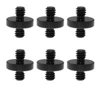 Lind Kitchen 6PCS Black 1/4'' Male to 1/4'' Male Threaded Tripod Screw Adapter Double Head Stud Standard Mounting Thread Converter for Light Stand Shoulder Rig Tripod Camera Cage Mount