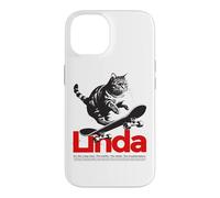 LINDA - Adorable girl name with cute Cat Case for iPhone 14