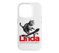 LINDA - Adorable girl name with cute Cat Case for iPhone 14 Pro