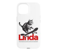 LINDA - Adorable girl name with cute Cat Case for iPhone 15