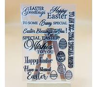 Linda Craft 1pc Happy Easter Greetings Clear Stamps for Card Making Decoration and DIY Scrapbooking 21122803
