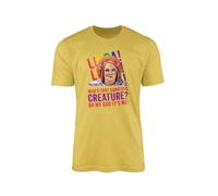 Linda La Hughes Gorgeous Creature T-Shirt - Gimme Gimme Gimme TV Show Quote Print Merch Gift Present 100% Combed Cotton Extreme Comfort High Stitch Density (Daisy Yellow, XL)