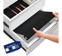 Linda’s Essentials Kitchen Drawer Liners (60 x 500 cm) - Non-Slip Shelf Liner & Cupboard Liners, Protects from Spills, Multi-Use Cabinet & Fridge Liner, Must Have Kitchen Accessory (Black)