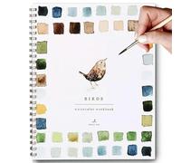 LINDADECOR Art Paper Watercolor Workbook, 12 Color Watercolour Paint Workbooks, Beginner Friendly Water Colour Paints Books for Kids Water Color Books Painting Supplies (Birds)
