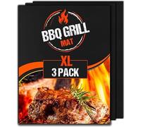 Linda's Essentials Extra Large BBQ Grill Mat (3 Pack) - BBQ Mats for Gas Grill Reusable, Non Stick Heat Resistant BBQ Mat, BBQ Sheets Grilling Mats for Charcoal Grill & Electric, BBQ Accessories