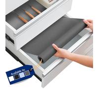 Linda's Essentials Kitchen Drawer Liners (44.5 x 200 cm) - Non-Slip Cupboard & Fridge Mats, Protects from Spills, Multi-Use Shelf & Cabinet Liner, Great Kitchen Accessory (Grey)