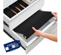 Linda's Essentials Kitchen Drawer Liners (60 x 500 cm) - Non-Slip Cupboard & Fridge Mats, Protects from Spills, Multi-Use Shelf & Cabinet Liner, Great Kitchen Accessory (Black)