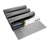 Linda's Essentials Large Oven Liners for Bottom of Oven (3 Pack) - Universal Non-Stick Liner for Fan Assisted Cooking, 58.4 x 41.3 cm Kitchen Protector Sheets, Save Time & Clean Easily (Silver)