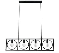 Lindby 4 Points Mattheja Modern Style e.g. Living Room Dining Room Black Fabric/Silk Bulb E27