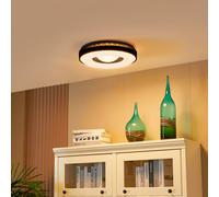 Lindby Aaesha LED ceiling lamp white/black Ø40.5cm