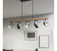 Lindby Adalin hanging light, five-bulb, grey