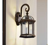 Lindby Adelisa outdoor wall light, antique gold, aluminium, height 39 cm