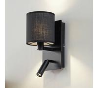 Lindby Wall Light Aiden dimmable (Modern) in Black Made of Textile for e.g. Living Room & Dining (2 Light Sources, E14) from wall Lighting lamp