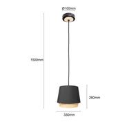 Lindby Ananya pendant light 1-bulb metal wood
