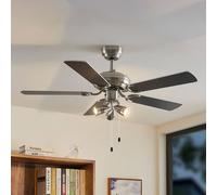 Lindby Anariki ceiling fan with light, quiet, silver