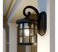 Lindby Ankea outdoor wall lamp, black, height 28 cm, IP23, E27