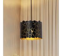 Lindby Aralena pendant light, black/gold, metal, Ø 26 cm