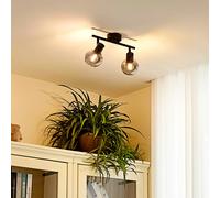 Lindby Arna ceiling light, black, 2-bulb