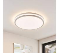Lindby Arnim LED ceiling lamp, white, plastic, Ø 49cm, IP44