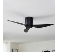 Lindby Aulo ceiling fan, black, DC, quiet, Ø 123 cm