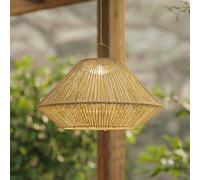 Lindby Austas LED solar hanging lamp, beige, Ø 50 cm, USB, IP54