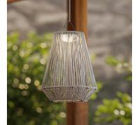 Lindby Austas LED solar hanging lamp, grey, Ø 32 cm, USB, IP54